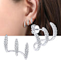 Miniatyrbild 3 av 5: 1 par Claws Stud Örhänge Snygg Micro Inlaid Zircon Earring Je A5