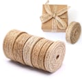 Miniatyrbild 5 av 8: 10M Burlap Ribbon Naturligt Vintage Jute Rep Craft Presentpaket 25mm