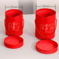 Miniatyrbild 7 av 8: 1st Runda Blomma Papper Lådor Lock Kram Hink Förpackning Box Present Red S:120*156mm