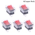 5 Styck Tryckknapp Mini Switch 2Pin On/Off Vippbrytare med wat 4(Copper Red)