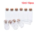 10 ST Miniglasflaskor med korkpropp genomskinlig flaskaflaska Vi 12ml-10pcs