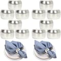 12-pack servettringar (silver) metallservettringar, för bröllopsmiddagar, julfester och påskmiddagsdekoration