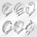 6-pack Irritations Ångest Ring Snurrande Störningsring Stresslindring Öppen Kub Fetal Ring Stresslindringsring Ring [db]