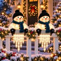Vinterglöd Snögubbe Istapp Ljusdekor, Jul Utomhusdekorationer, 2 st