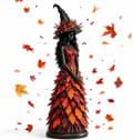 Förtrollad Hösthäxfigur, Halloween Häxstaty, Hösthäxdekoration