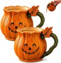 Halloweenpumpamugg med insida i rostfritt stål, söt kaffekopp