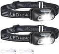 Hodelykter - IPX6 vanntett - Ultralette og lyse 160-lumen LED-hodelykter med bevegelsessensor - Dobbelsett - USB-lading