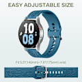 Miniatyrbild 5 av 7: Solrosgraverad rem kompatibel med Samsung Galaxy Watch 7 6 5 4 40mm 44mm kvinnor, 20mm mjukt silikonband för Galaxy Watch Rock Green