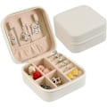 Miniatyrbillede 1 af 3: Smykkeskrin Organizer, Fløjlsforing PU Læder Rejseetui Smykkeskrin til Ringe Øreringe Halskæde Armbånd Gaver til Piger Kvinder