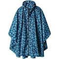 Pikkukuva 1 / 5: Sadetakki Poncho Hupullinen Aikuisille Taskuilla, L (tumman sininen kukkakuvio)