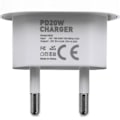 Miniatyrbilde 2 av 3: 2-pakning - Lader for iPhone - Rask lader - Adapter + Kabel 20W Hvit 2-pakning iPhone