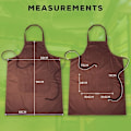 Miniatyrbilde 3 av 7: Enkel Unisex Kokk Arbeids DIY Forkle med Dobbel Lommer Brown