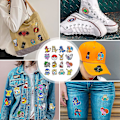 Miniatyrbillede 5 af 5: 16 stk. Børne Strygemærker, Stof Strygemærker, Børne Jeans Strygemærker, Sy Strygemærker, Tøj Strygemærker Til Tekstil Taske Jeans T-shirt