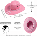 Miniatyrbild 2 av 6: Cowboyhatt Western Solhatt Faux Filt Läder Mocka Maskerad Fest Kostym Outfit Resa Utomhus Solskydd Herr Dam Pink