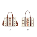 Miniatyrbillede 4 af 5: Wrangler Tote Taske Western Tasker til Kvinder Skuldertaske Boho Aztec Håndtasker NY Off-white L