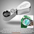 Miniatyrbild 5 av 7: 40x Juvelerare Lupp Fällbar Förstoringsglas Smycken Ögonförstorare Med LED-ljus Upplyst (LED Valutadetektering/Smycken Identifieringstyp Lupe)