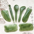 Miniatyrbilde 2 av 10: 7-delt Gua Sha-sett, Harpiks Gua Sha-sett for ansikt og nakkesmerter green