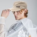 Pikkukuva 3 / 7: Unisex Cadet Armeijan Lippis Säädettävä Litteä Huippu Lippis Pesty Puuvilla Sotilas Hattu Baseball Lippis Beige