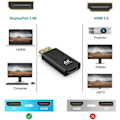 Miniatyrbild 2 av 3: DP - DisplayPort (Hane) till HDMI-adapter (Hona) 4K-1080P Svart 1 Pcs