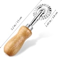 Miniatyrbillede 3 af 7: Pasta Cutter Hjul Pizza Cutter Hjul med Træhåndtag Hjul Ravioli Cutter Hjul med Rulle Alloy Noodle Making Cutter til Hjemmekøkken S