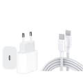 iPhone 15 Pro MAX USB-C Flätad Laddningskabel - 2 Meter + 20W USB-C Strömadapter (Woven 2M +20W)