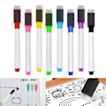 Miniatyrbilde 1 av 5: Whiteboard Tusjer - 8 Farger Magnetiske Whiteboard Tusjer og Viskesett - Fin Tupp Tørre Whiteboard Tusjer for Glatte Overflater