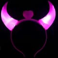 LED Djevelhorn Lysende Hodebøyle Blinkende Dekorasjon For Halloween Julebord Ny Pink