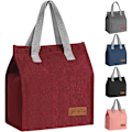 Miniatyrbilde 1 av 7: Lunsjposer for Kvinner Menn, Bærbar Isolerende Lunsjpose Vannresistent Lekkasjesikker Lunsjboks Tote Bag for Barn Jenter Gutter Voksne Red