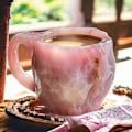 Miniatyrbilde 1 av 2: Mineral Crystal Kaffe Kopper, Flerfargede Kaffe Kopper Med Håndtak For Hjem & Kontor Pink