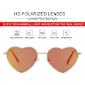 Miniatyrbillede 2 af 5: SDIGV Polariserede Hjerte Solbriller til Kvinder, Moderigtig Dejlig Stil Metalramme UV400 Beskyttelseslinse Gold Red Mirror