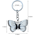 Miniatyrbillede 2 af 5: Nøglering til Piger Kvinder Butterfly Nøglering Krystal Butterfly Vedhæng Nøglering Nøglering Charm Bil Taske Tegnebog Hængende White