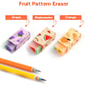 Miniatyrbilde 3 av 7: Søte Fruktviskelær, 3 stk Plast Blyantviskelær Varig Viskeleær for Barn Blyantviskelærpakke for Skole, Kontor, Tegning, Gaveartikler 6 Pcs