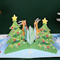 Pikkukuva 5 / 5: Joulukuusikortti 3D Pop Up -kortti Tervehdyskortti kirjekuorella ja muistiinpanolapuilla - Joulu & Joululahja