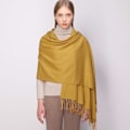 Miniatyrbilde 5 av 5: Dame Skjerf Pashmina Sjal og Wraps for Bryllup Skjerf for Kvinner Vinter Mustard