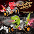 Miniatyrbild 5 av 5: Dinosaur Motorcykel Pojkar Presenter Barn Leksak Fjärrkontroll Diy Kreativ Deformation Bil Leksaker Brown