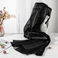 Miniatyrbild 3 av 7: Dam Scarfs Sjal Mjuk Mode Silkeslen Satin Sjal för Brud Brudtärna Bröllop Kväll Fest Formell Bal Scarfs Black