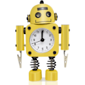 Miniatyrbild 1 av 5: Väckarklocka i rostfritt stål robot - Väckarklocka med blinkande ögon och handklämma Yellow