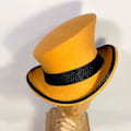 Miniatyrbilde 2 av 5: Asymmetrisk Topphatt Ullhatt Dame Herre Unisex Hatt Steam Punk Hatt Topphatt Mote Bånd Dekorativ Hatt Dekk Hode For Menn-yu Yellow One Size
