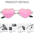 Miniatyrbilde 4 av 5: SDIGV Polariserte Hjerte Solbriller for Kvinner Mote Nydelig Stil Metallramme UV400 Beskyttelse Linse Pink