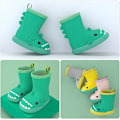 Pikkukuva 5 / 6: 1 kpl Vauvan Sadekumit Lapset Tytöt Wellies Ihanat Kuviot Pojat Wellies EVA Liukumaton Vedenpitävä Vauva Ulkoilukengät Green 16cm