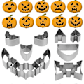 Miniatyrbilde 5 av 5: 10/6 stk. Gresskarutskjæringssett i rustfritt stål Halloween Gresskarutskjæringsmaler 10 pcs
