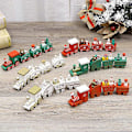 Miniatyrbilde 3 av 5: Juletog i tre - Julerpynt - Håndverk i tre - Julen 2023 - Navidad - Noel - Gaver - Godt nytt år 2024 D-Red Green