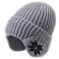 Miniatyrbillede 1 af 9: Vinter Blød Plys Strikket Hue Mænd Kvinder Vindtæt Sport Øreklapper Hue Solid Mode Hue Hatte Light gray