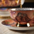 Miniatyrbillede 2 af 6: Euro Style Kop & Underkop Sæt, Ben Kina Tekop Kaffe Kop til Morgenmad Hjem Køkken - Fugle og Træer Mønstre