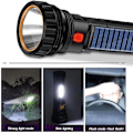 Miniatyrbilde 5 av 7: Solcelle/Ladesbar Multifunksjons LED-lommelykt med 1000 Lumen, Nødstrobelys og 1200 mAh Batteri, Nødstromforsyning og USB