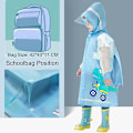 Miniatyrbilde 2 av 6: 1 stk Barneregnjakke Regnponcho Jenter Gutter Regnjakke Vanntett Poncho Småbarn Tegneserie Regnklær Gjenbrukbar med Bærbar Veske Blue S