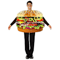 Pikkukuva 3 / 5: Unisex-pari Ranskalaisten Perunoiden Ruoka Halloween-asu Hieno Pukeutuminen Karnevaali Miehet Cheeseburger-asu Zekai Cheeseburger