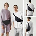 Miniatyrbild 3 av 7: Lång Hållare Midjeväska Fanny Pack för Kvinnor Män Mode Midjeväska Bumbag Cross Body Justerbar Reseväska Stora Fickor för Löpning Black