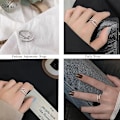 Miniatyrbild 5 av 5: Oro Rings för Kvinnor Män, Hypoallergen Sterling Silver Ring Justerbar Fidget Rings