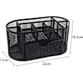 Miniatyrbillede 2 af 5: Kontor Mesh Skrivebordsarrangør Alsidig Papirvarer Opbevaring Desktop Organiser Pen Holder med Skuffe Black